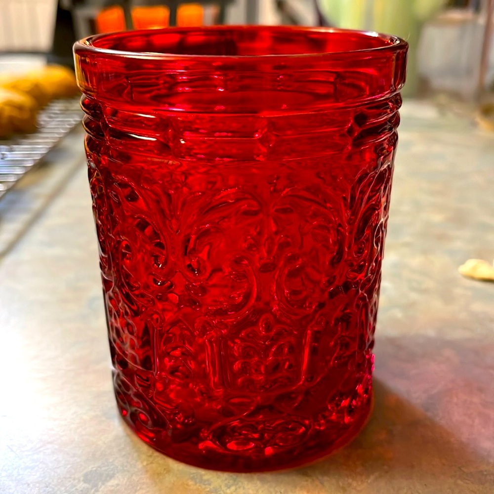 Jax Holiday Ruby Red glass